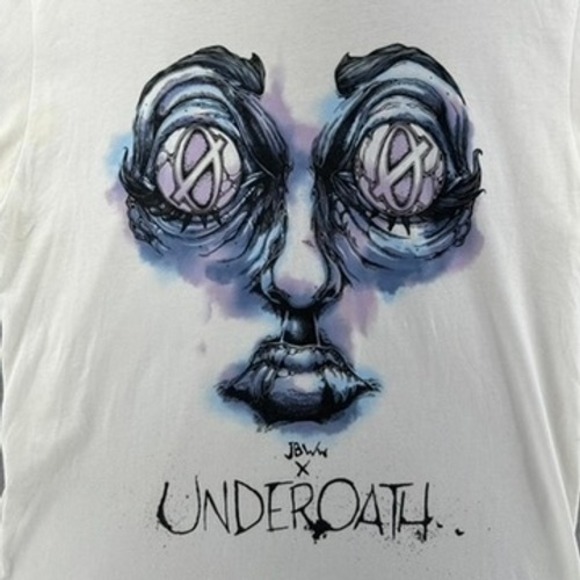 2013 JBWW x Artist Underoath Jordan Buckley T-Shirt Men's L VERY RARE Metalcore - Picture 1 of 8